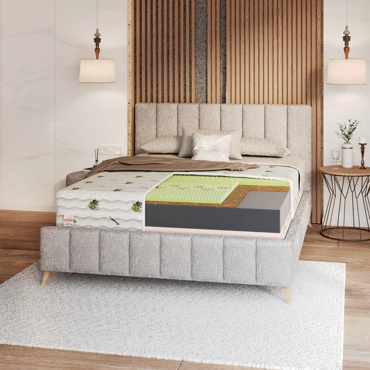 Matratze SAVONA 7 Zonen 120x200 cm H3 H4 22 cm Kokos Latex Visco Aloe Vera Bezug – Bild 8