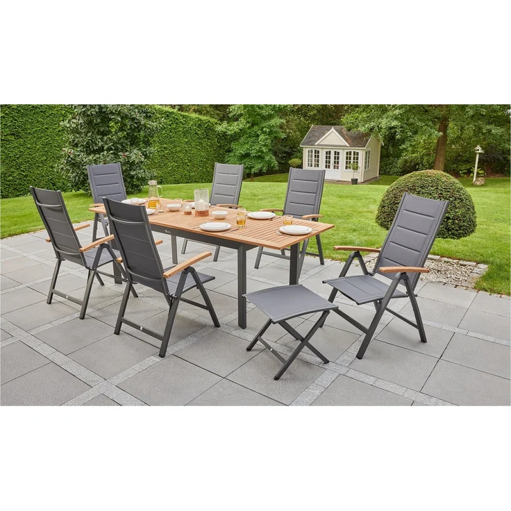 Gartenhocker Unicamo, Aluminium, Schwarz, 50 x 45 x 50 cm – Bild 4