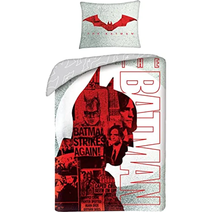 Batman Bettwäsche Set aus Baumwolle Bettdeckenbezug 140 × 200 cm mit 70 × 90 cm Kissenbezug – Bild 2