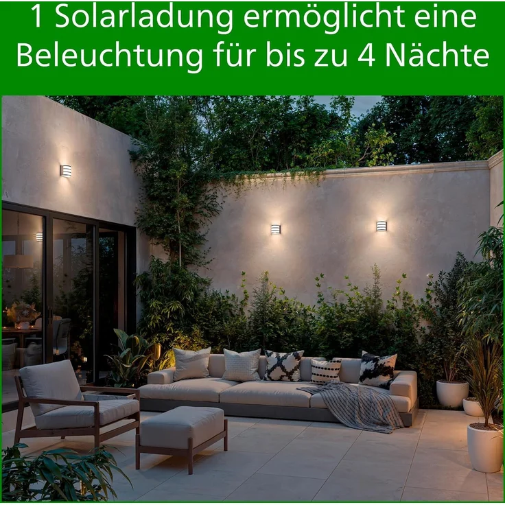 Solar Wandleuchte Camill UE 24 x 15 x 16,5 cm matt schwarz – Bild 4