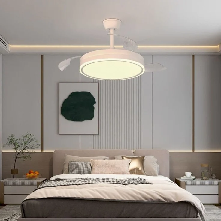 DELIPOP – 36W LED – Deckenventilator mit Fernbedienung – versenkbare Flügel – 6 Geschwindigkeitsstufen, 3000 – 6500 K – für Wohnzimmer, Esszimmer – Weiß – 106x106x39cm – Bild 2