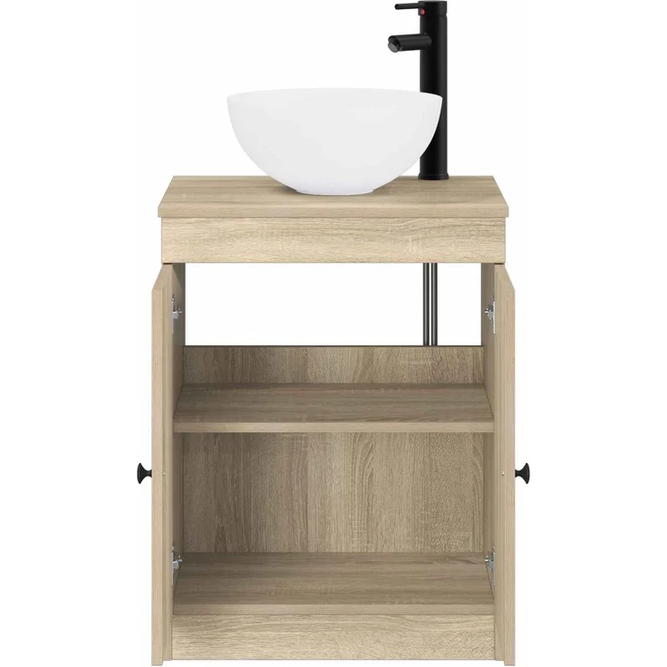vidaXL Waschbeckenschrank Sonoma-Eiche 54 x 41 x 100 cm Holzwerkstoff 3404216 – Bild 3