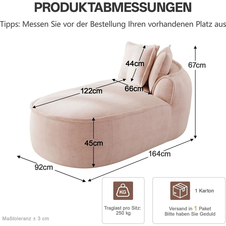 ZUBALIYA SchlafSofa mit Chenille - Bezug, mit breiten Armlehnen, mit Schaumstoffpolsterung, aus Chenille, für Wohnzimmer und Apartments – Bild 4