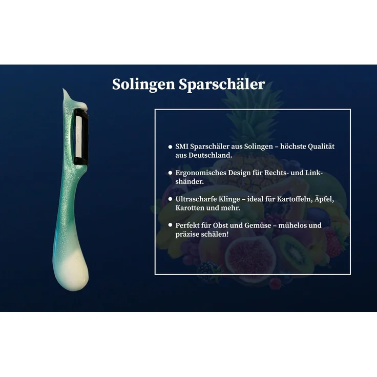 SMI Sparschäler Solingen Sparschäler Kartoffelschäler Gemüseschäler Spargelschäler, (1-tlg, 1 tlg), Rechts- und Linkshänder nach klingen wechseln – Bild 5