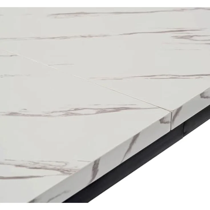 FurnitureR Rechteckige Konferenztische aus weißem Marmorimitat, für 4 bis 6 Personen, Dicke Holzplatte mit Metallstruktur, für Schulungen, Meetings, Konferenzen, 120 x 70 x 75 cm – Bild 6