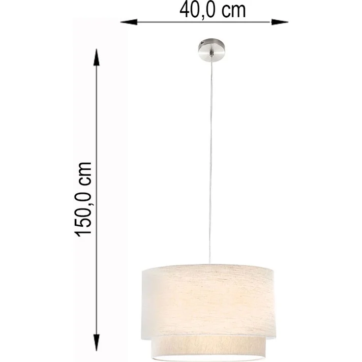 RGB LED Pendelleuchte, Textil beige, H 150 cm – Bild 10