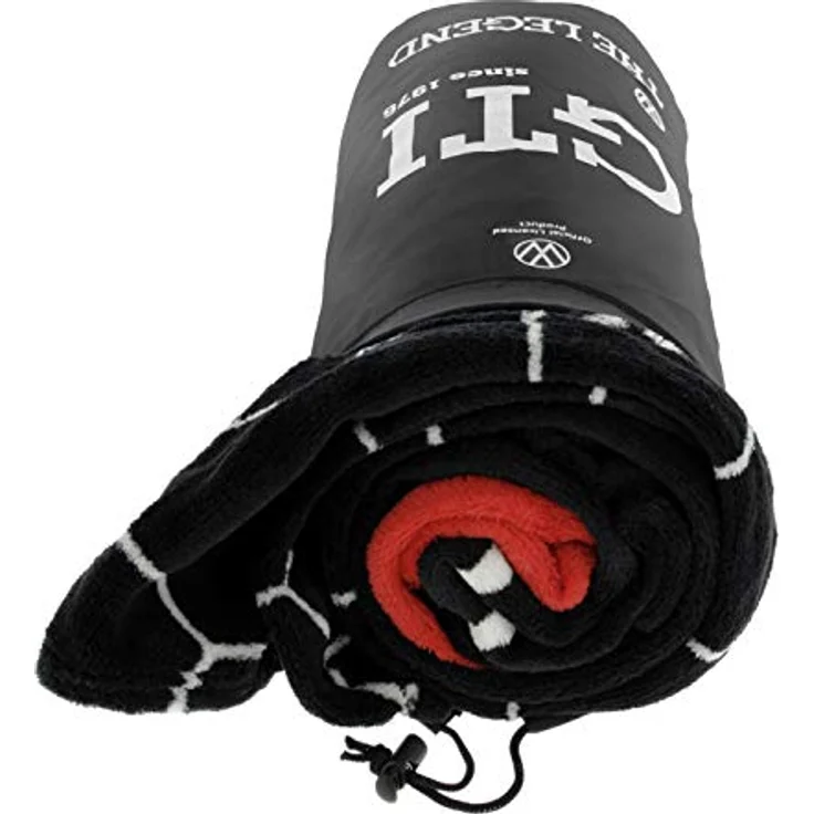 BRISA VW Collection - Weiche Volkswagen Kuschel-Fleece-Schmuse-Decke im VW Golf GTI Design (150x200 cm/GTI The Legend/Schwarz) – Bild 4