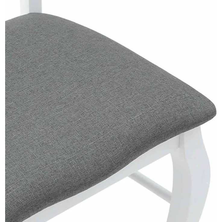 vidaXL Esszimmerstühle mit Kissen 2 Stk. Weiß Massivholz Gummibaum 4102495 – Bild 7