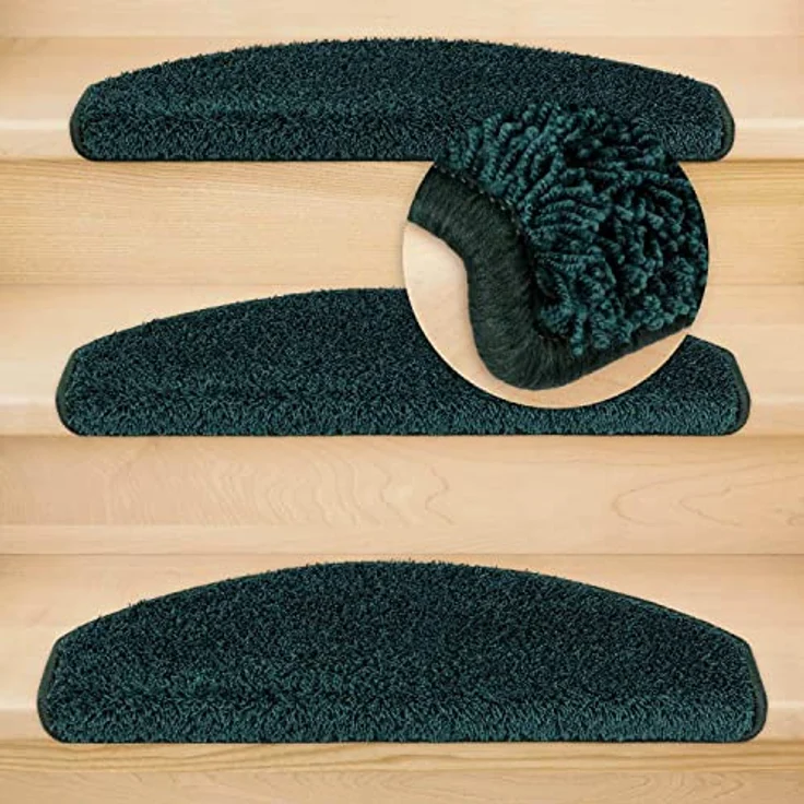 Metzker® Stufenmatte Shaggy Stufenmatten Emphoria Halbrund moosgrün 15 Stück, Halbrund, Höhe: 15 mm, 15 Stück im Set - Moosgrün – Bild 5