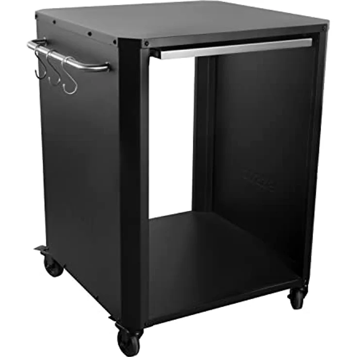 cozze® Edelstahl Outdoor Küchentisch mit Ausziehbarer Tisch/Schneidebrett - Vielseitig, Robust & Elegant für Pizzaöfen, Ideal für Außenküchen, 77 x 66.5 x 82.5 cm, Schwarz – Bild 6