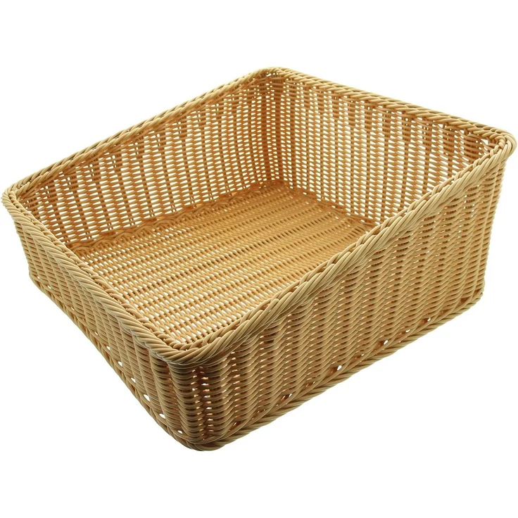 Dekoleidenschaft Regalkorb Auslagekorb aus Polyrattan, Schrankkorb, Aufbewahrungskorb, Brotkorb, Flechtkorb, Buffetkorb abwaschbar, Obstkorb, Servierkorb, Verkaufskorb – Bild 5