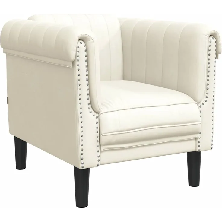 vidaXL Sessel Creme Samt 372572