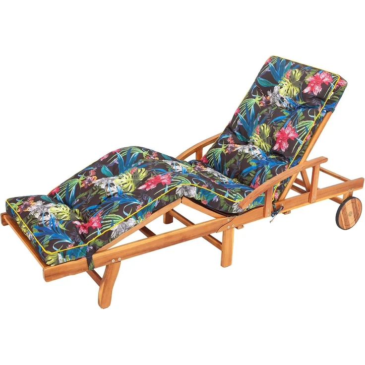 Bjird Liegenauflage, Polyester bunte Blätter, 200 x 55 x 8 cm – Bild 1