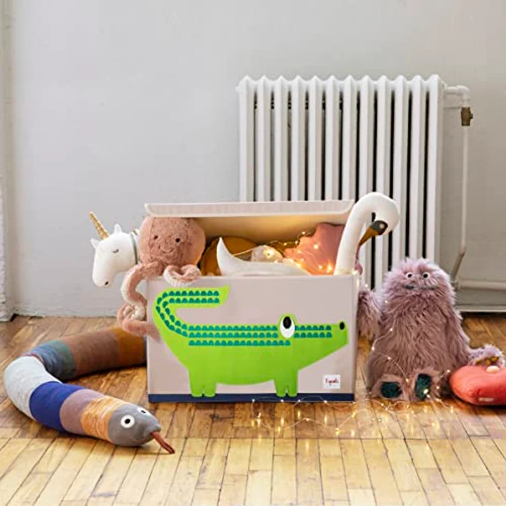 3 Sprouts Spielzeugkiste mit Deckel – Aufbewahrungsbox für Kinderzimmer, Spielzeugbox für Kinder, Spielzeug Kiste - Bär – Bild 6