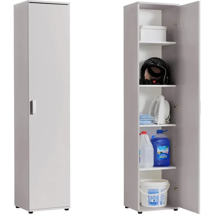 Home Collective Mehrzweckschrank Schmaler Schrank 40 cm breit mit 1 Tür & 4 Einlegeböden (Universalschrank Haushaltsschrank für Haushalt, Flur, Büro oder Schlafzimmer) 40x35x184 cm (BxTxH), Kaschmir