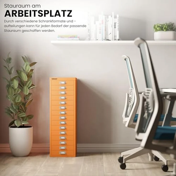 Bisley Multidrawer Schubladenschrank aus Metall mit 6 Schubladen DIN A4 ohne Sockel - Farbe: Pastellpink, L296-620 – Bild 7