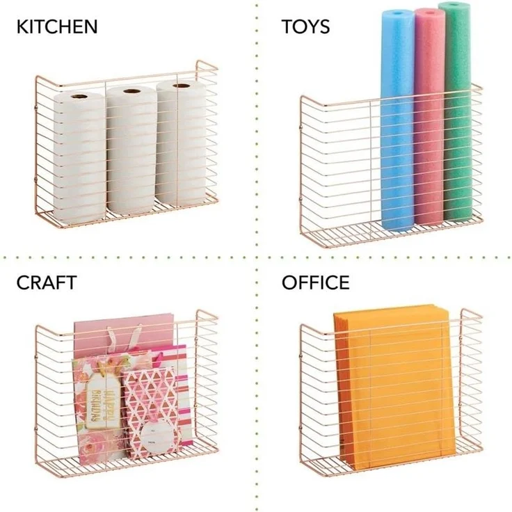 mDesign Wandregal Ablage Aufbewahrung Regal Organizer Metall Roségold – Bild 4