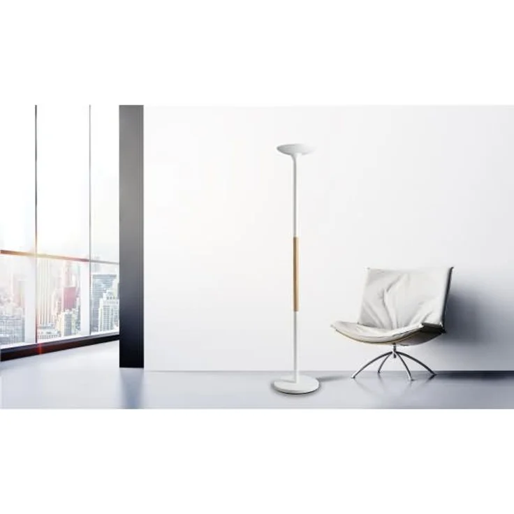 Unilux Deckenfluter Pryska LED dimmbar holz/weiß – Bild 5
