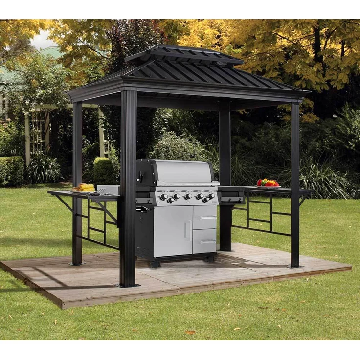 Sojag 'Messina' Grill Pavillon, Aluminium Anthrazit, 179 x 292 x 262 cm – Bild 2