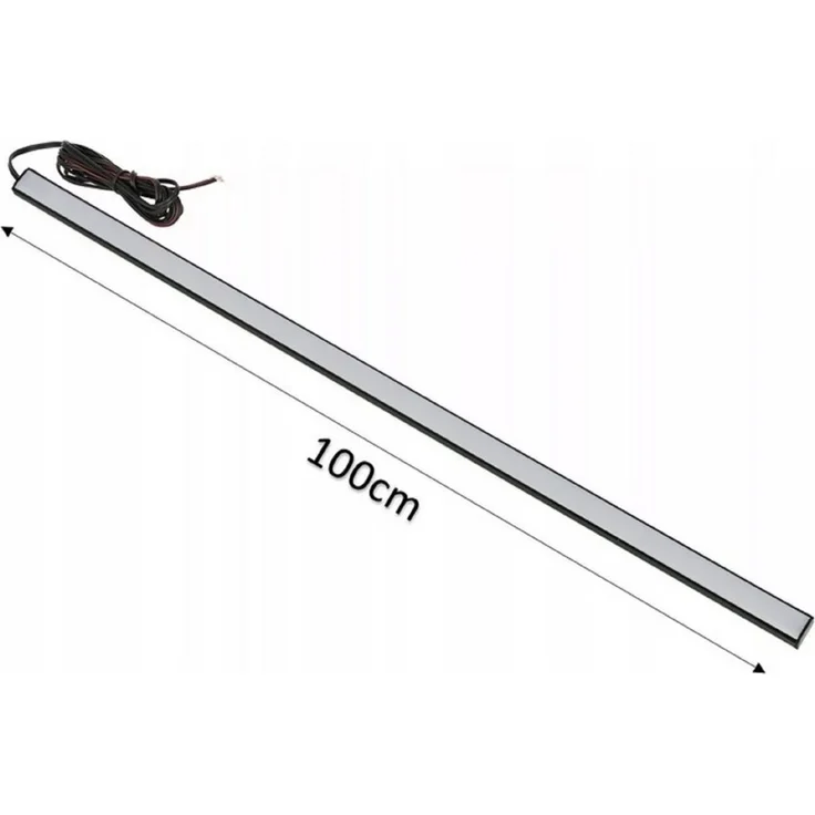 QLS LED Einbauleuchte 100 cm Laderaumbeleuchtung, LED fest integriert, Kaltweiß, Innenbeleuchtung Kofferraum Hülse weiß matt frostig – Bild 1