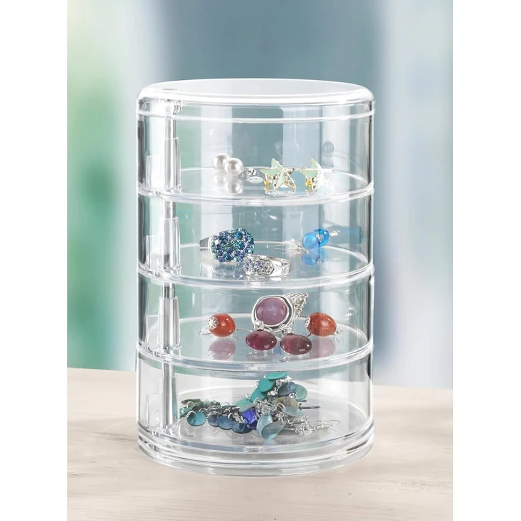 WENKO Badorganizer Tower, Kosmetik-Aufbewahrung mit 4 Fächern, transparent – Bild 6