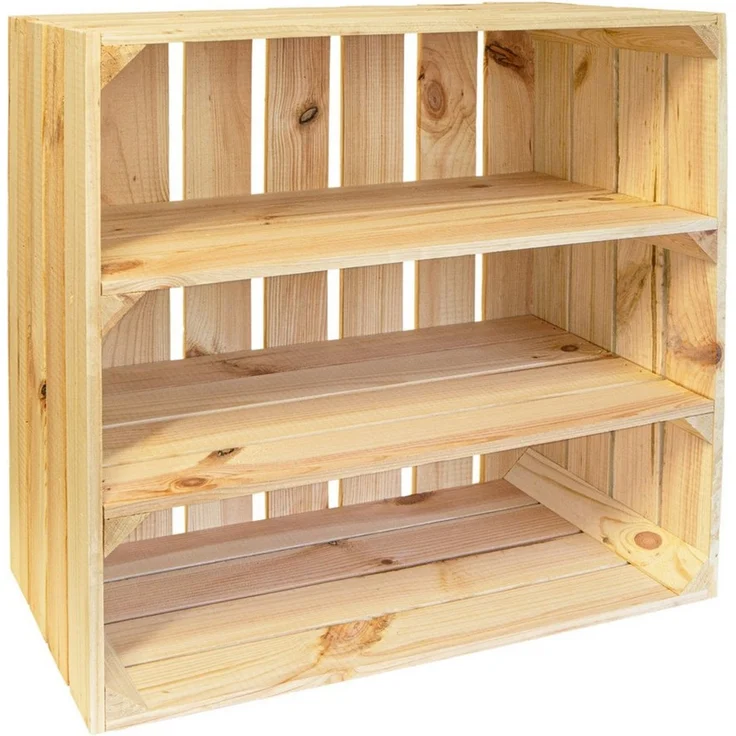 Kistenkolli Altes Land Allzweckkiste Holzkiste Regal Tamme 55x55x30 cm Massivholz Kistenregal (Spar-Set, 1er Set) – Bild 4