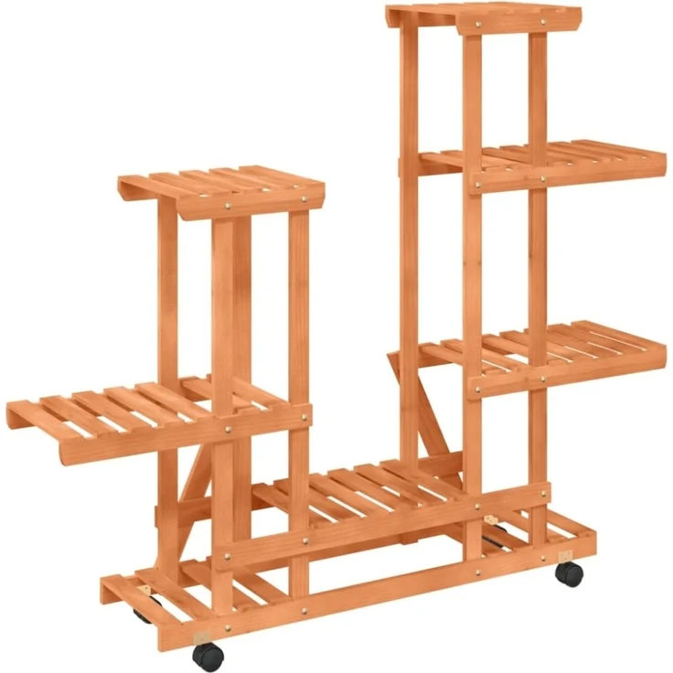 vidaXL Blumenständer mit Rollen 95x25x101 cm Massivholz Tanne 362864 – Bild 3