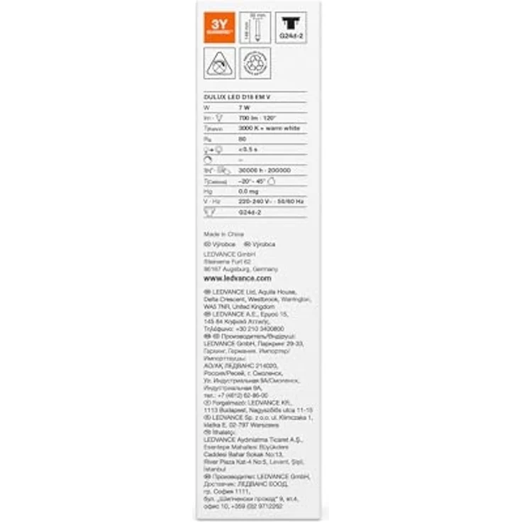 LEDVANCE DULUX LED D EM & AC NETZ V 7W 830 G24D-2 – Bild 5