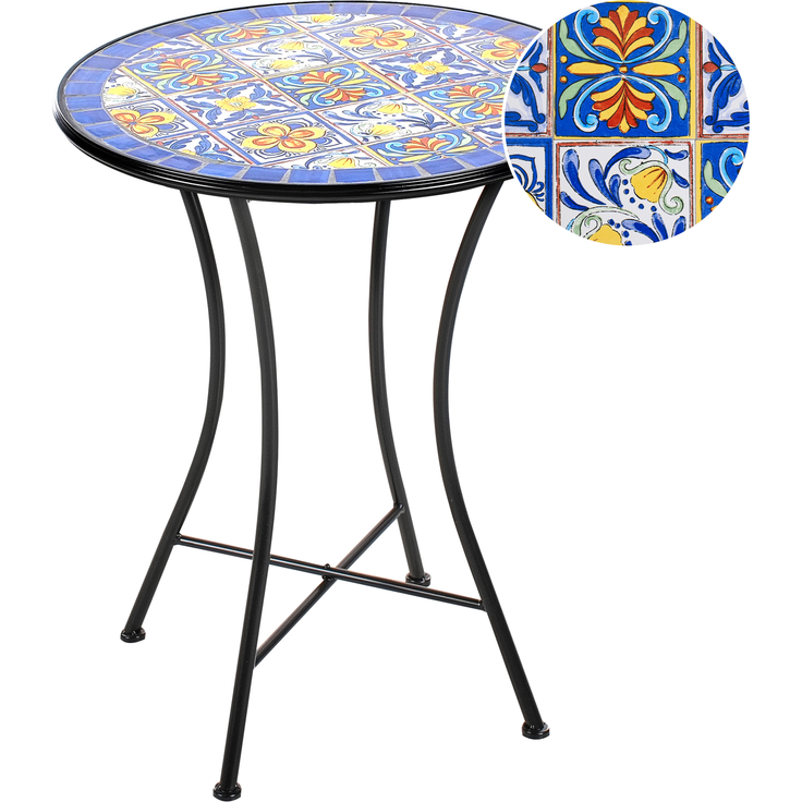 Outdoor Bistrotisch CORIANO 60 cm 60 cm Metall Blau