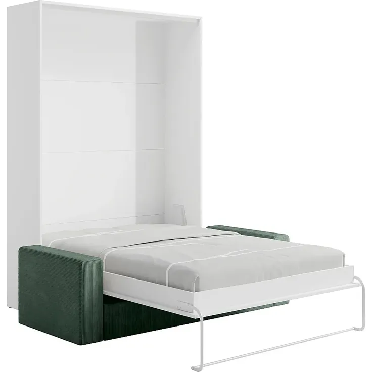 Vente-unique - BEGANIO Bett Holz, Platte Weiß - B 123 cm239,2 cm x H 225 cm x L 200 cm – Bild 2