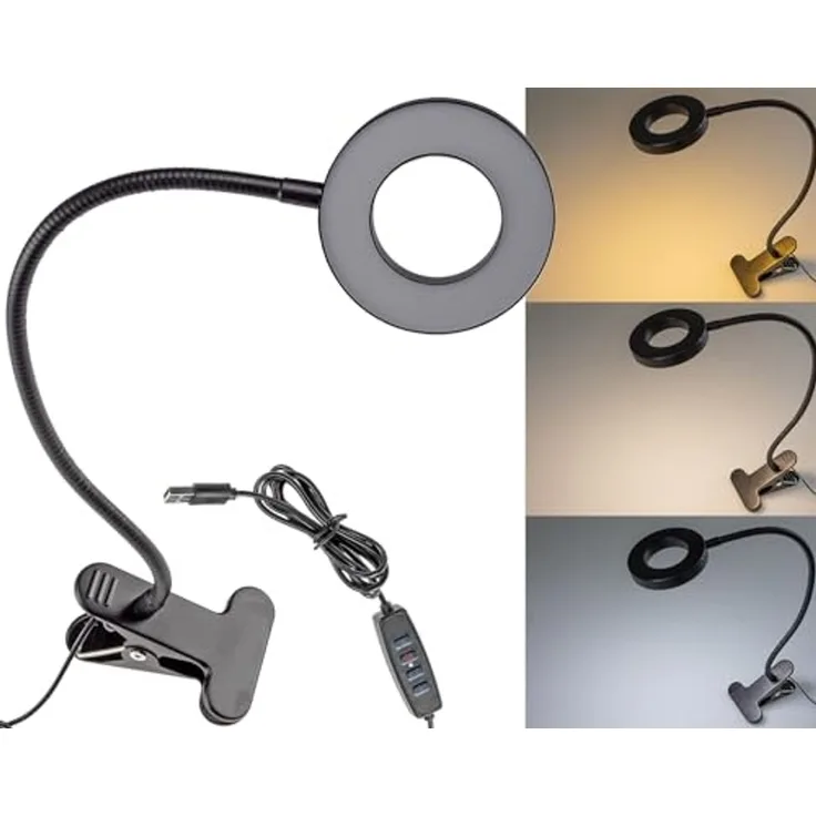 LED Klemmleuchte mit USB-Betrieb 40cm Schwanenhals, dimmbar, 55lm