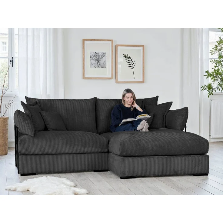 Home affaire Ecksofa Casa XXL L-Form, Breite 247 cm, Mega-Sofa, Cord oder Chenille-Struktur wählbar, mit Federkern! – Bild 1