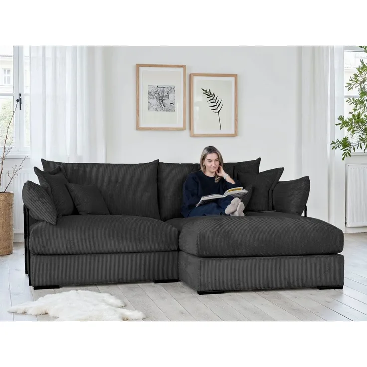 Home affaire Ecksofa Casa XXL L-Form, Breite 247 cm, Mega-Sofa, Cord oder Chenille-Struktur wählbar, mit Federkern!