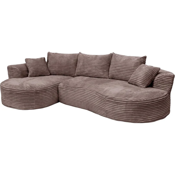 Sofa-Garnitur HWC-P19, 3-Sitzer Couch Loungesofa, Stoff/Textil Cord (370 g/m²) Liegefläche links ~ braun – Bild 9