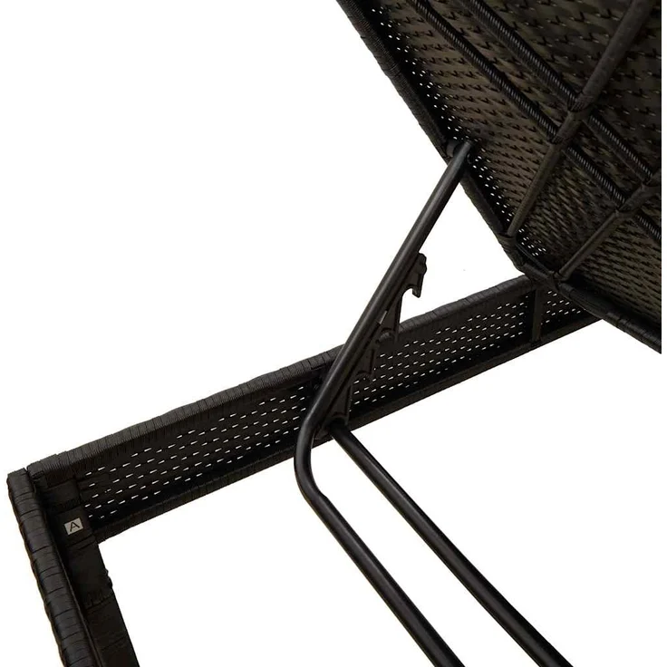 vidaXL Sonnenliege mit Auflage Schwarz 55x200x44 cm Poly Rattan 4104100 – Bild 8
