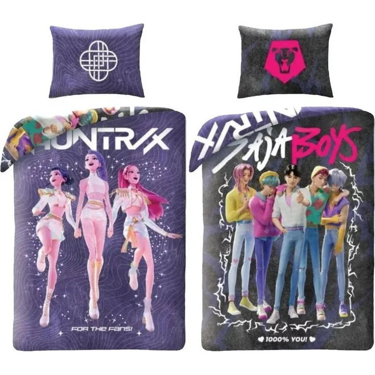 K-Pop Demon Hunters Kinderbettwäsche K-pop Demon Hunters For the Fans wendbarer bettwäsche garnitur
