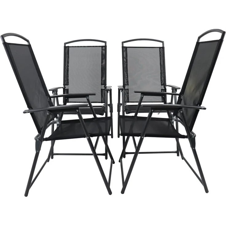VCM Gartenstuhl Camping 917598 Anthrazit H. 105 x B. 61 x T. 56 cm – Bild 1