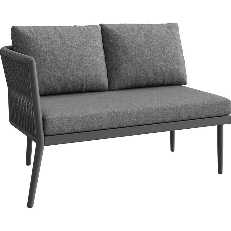 6-Sitzer Gartenlounge-Set, Sofa B 114,5 x T 61 x H 67 cm, modular, Olefin und Metall – Bild 9