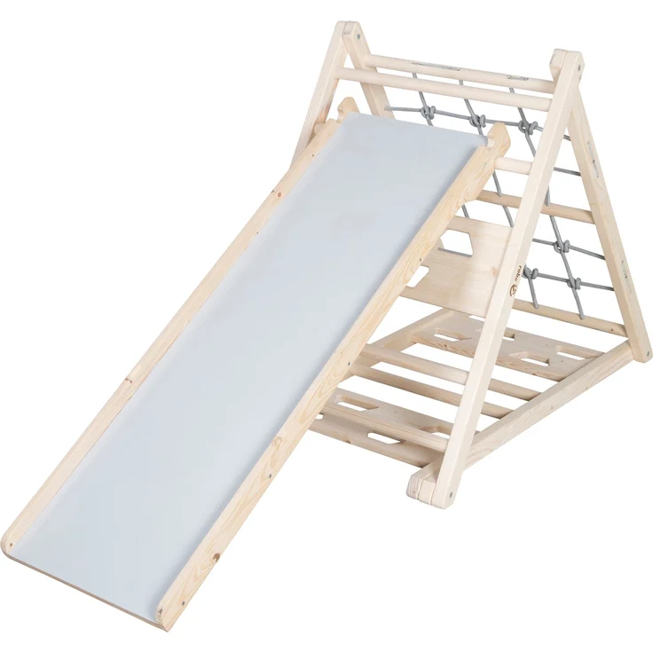 roba Rutschbrett aus Holz - Zubehör für Kletterdreieck & Spielturm - Natur / Grau – Bild 13