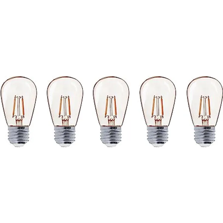 Lumisky LED-Leuchtmittel E27, warmweiß, Filament, Vintage, 9 cm, 5 Stück für Party-Lichterkette