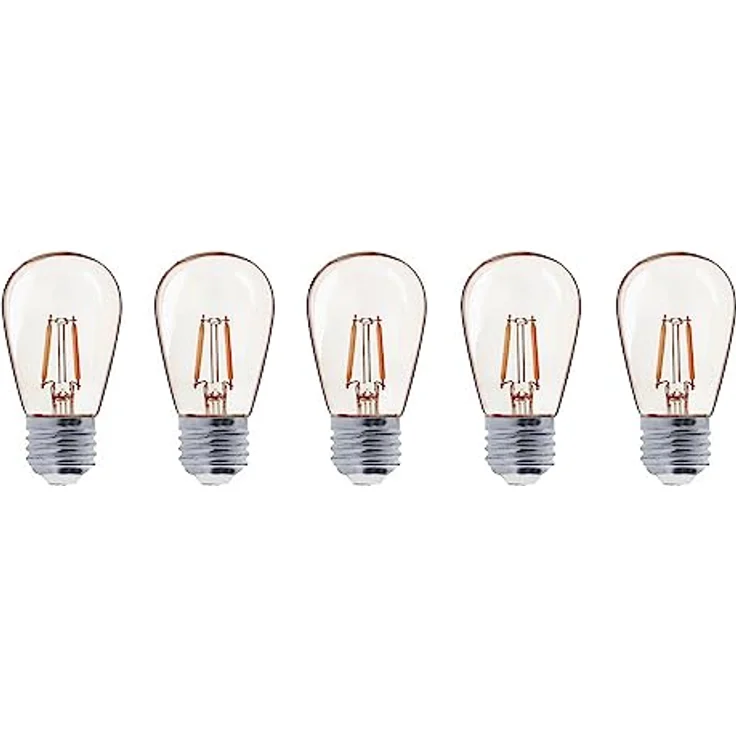 Lumisky LED-Leuchtmittel E27, warmweiß, Filament, Vintage, 9 cm, 5 Stück für Party-Lichterkette – Bild 1