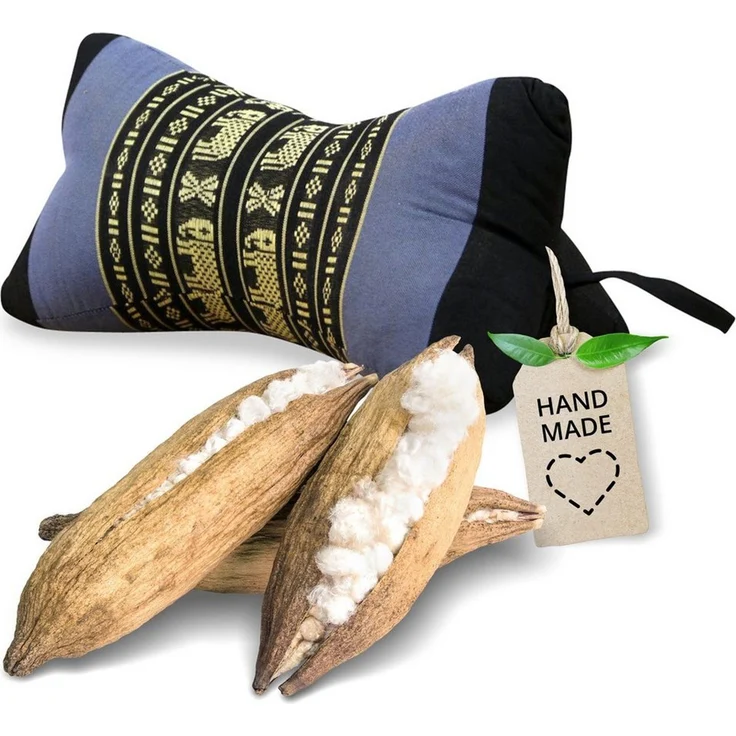livasia Nackenstützkissen Knochenkissen, vegan und handgefertigt, Ø 15x32cm, Kapok – Bild 1