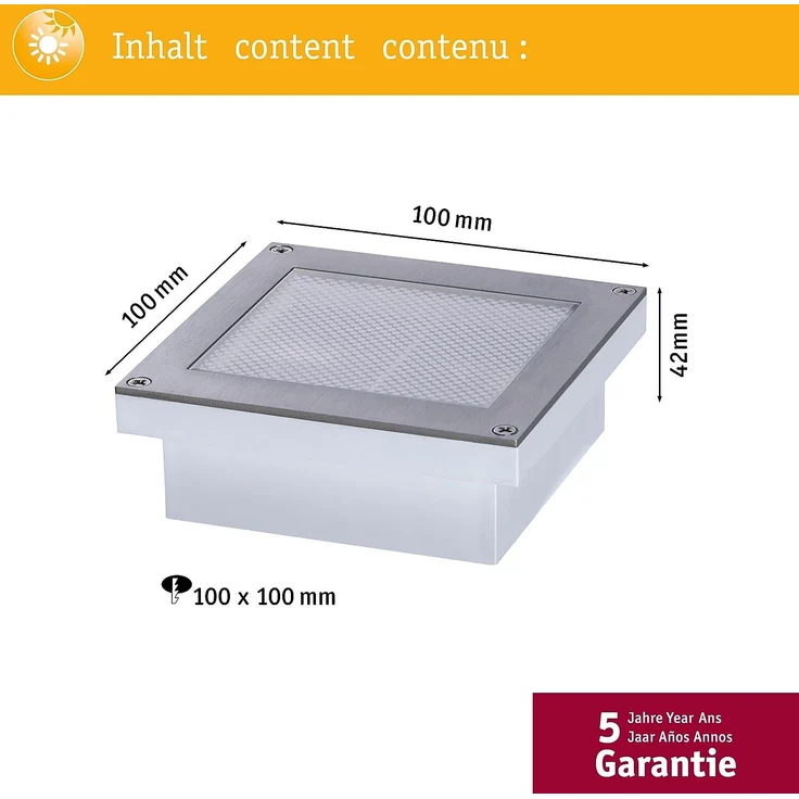 Paulmann No. 94238 Solar LED Bodeneinbauleuchte Aron 10x10 cm mit Bewegungsmelder – Bild 6