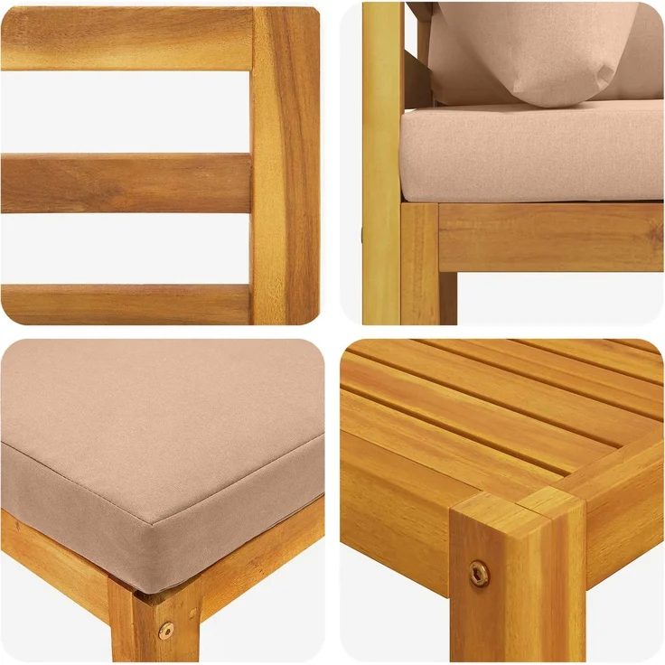 vidaXL Sofa-Set 8 stk. Natur Massivholz Akazie 3417290 – Bild 8