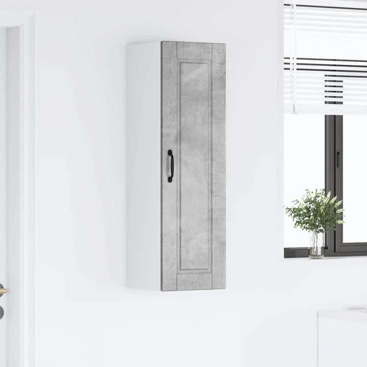 vidaXL Wandschrank PORTO Betongrau 30 x 31 x 100 cm Holzwerkstoff 885458 – Bild 4