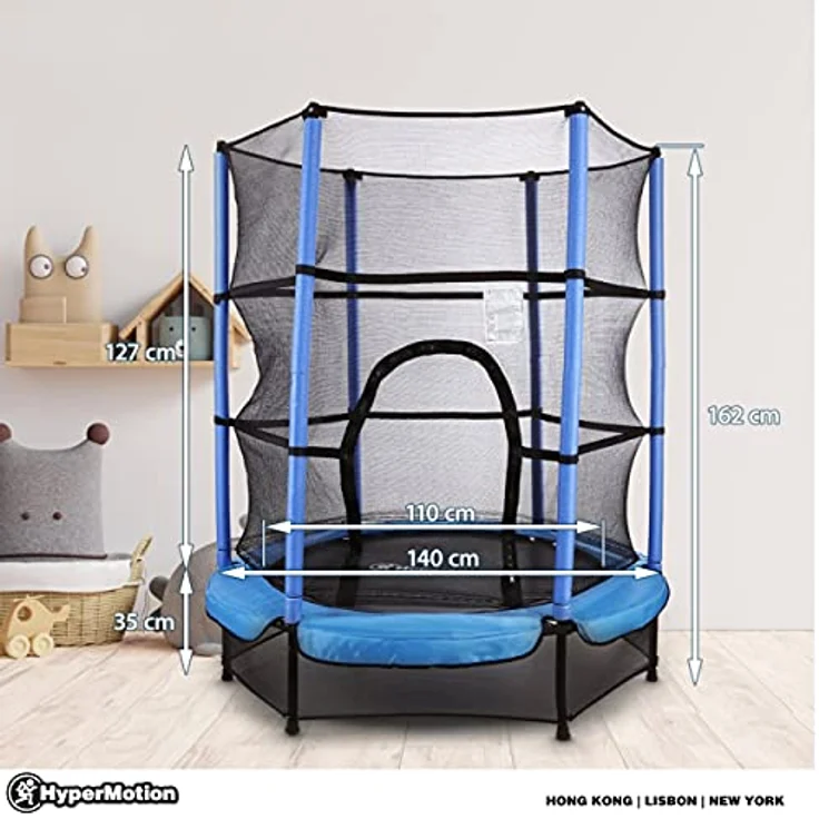 HyperMotion Kindertrampolin 140 cm, mit Sicherheitsnetz für Indoor & Outdoor, bis 45 kg, für Kinder von 3 bis 6 Jahren – Bild 2