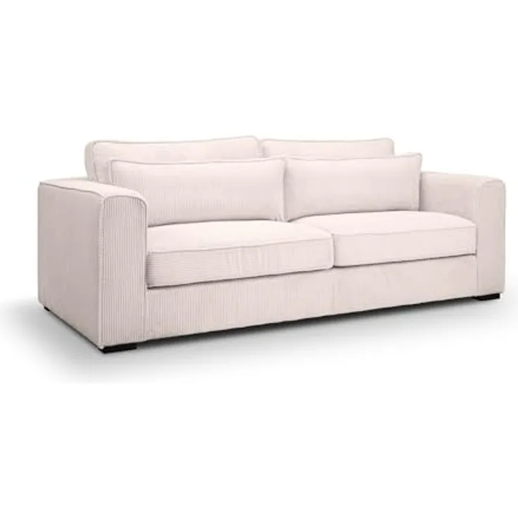 Sofa 3 Sitzer B/H/T: 241 x 92 x 112 cm in grau-beige