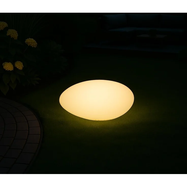 MeLiTec LED Solarleuchte Solar-Gartenleuchte LK03-6 Modell Stein, LED-Solarlampe Outdoor, für Garten Balkon Terrasse, Farbwechsel – Bild 1