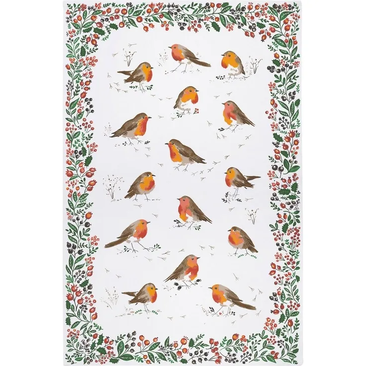 Ulster Weavers Geschirrtuch Robins & Berry Border, (1-tlg, 1-teilig), Küchentuch recycelte Baumwolle 48x74 cm