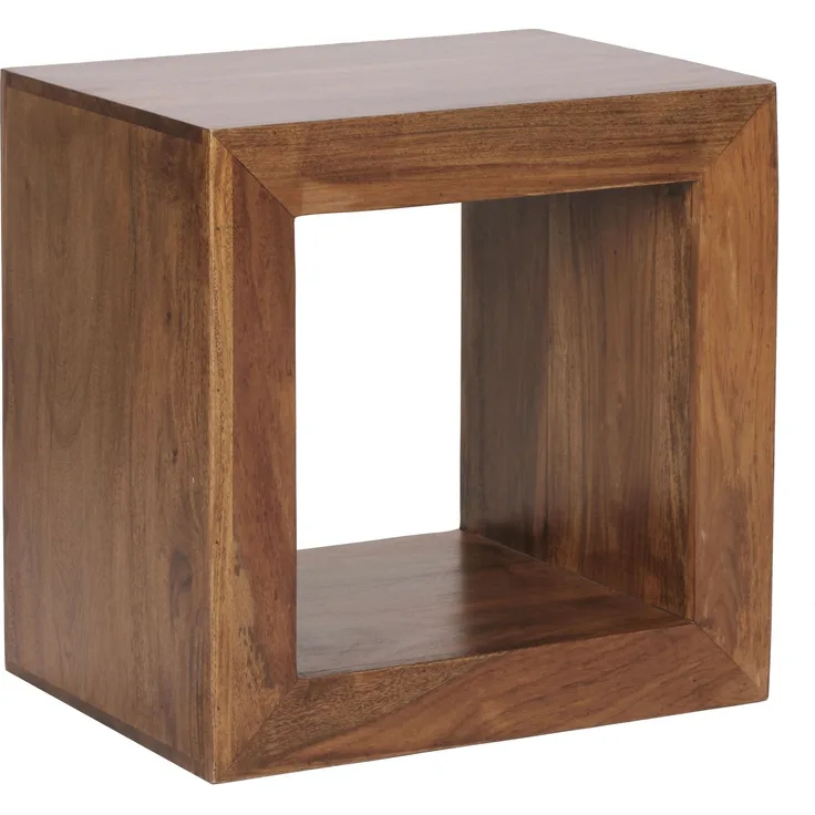 Wohnling Standregal, Würfelregal, Massivholz Sheesham 44 cm hoch Cube